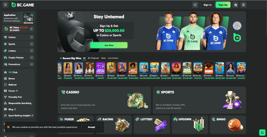 BC.Game Casino Screenshot