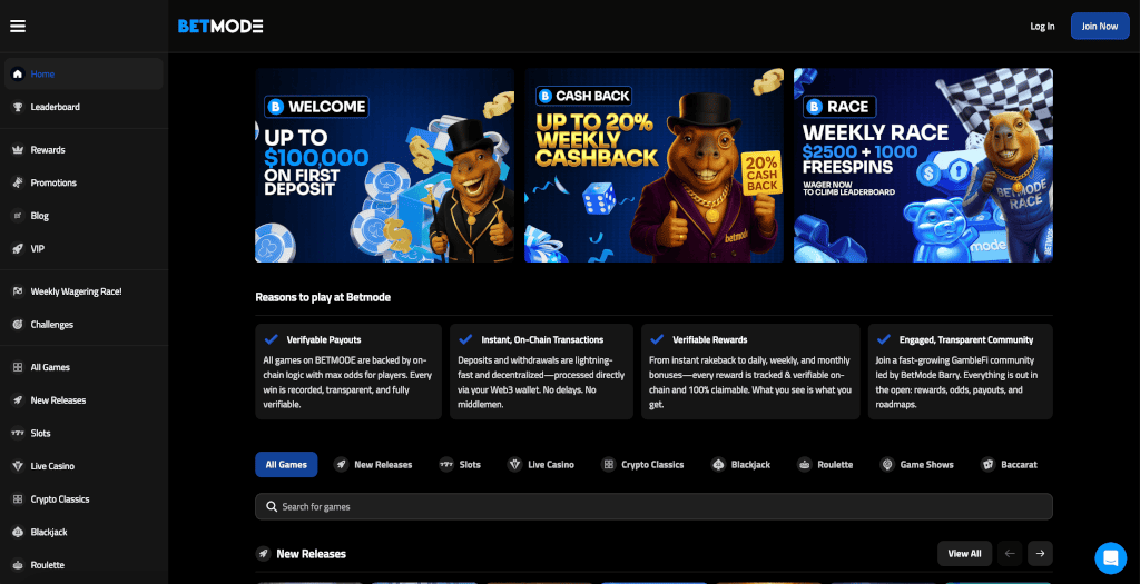 BetMode Casino Screenshot